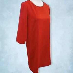 GAP Trapeze A-Line Shift MIDI Mod 60s Style Dress KILLER TOMATO Orange Red sz 8
